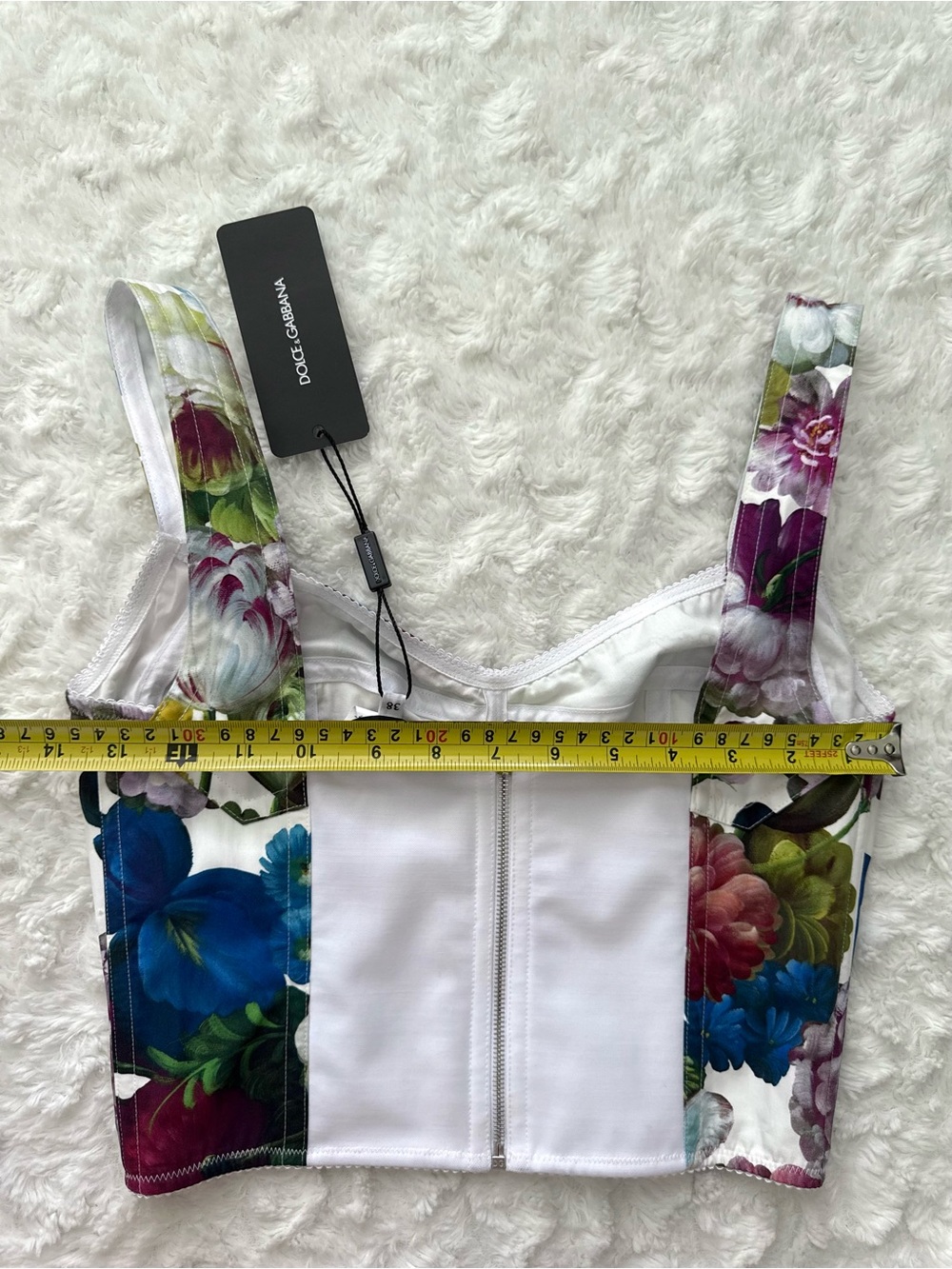 Dolce & Gabbana Floral Cotton Bustier Corset Top in Blue, Pink, Yellow and Green - Picture 5 of 12